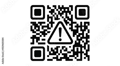 A striking composition featuring a qr code embedding a warning sign in a bold graphic silhouette high quality professional