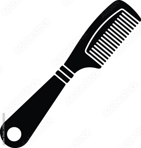 Black hair comb silhouette icon for personal grooming and beauty vector illustration
