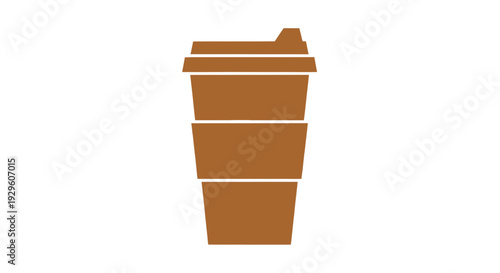 Brown Disposable Coffee Cup with Lid.