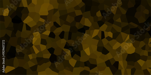 Dark Geometric Mosaic Background With Deep Amber And Black Polygonal Fragments Creating A Rich Textured Pattern For Dramatic Visuals