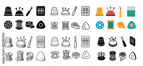 Sewing tools and notions icons displayed.