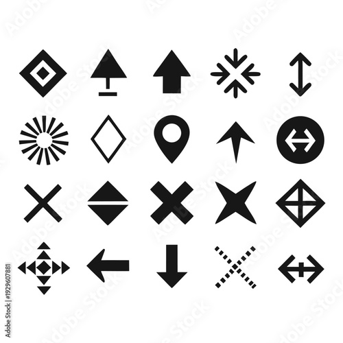 Collection of black arrow icons