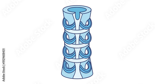 Stacked Plastic Cups or Container Illustration.