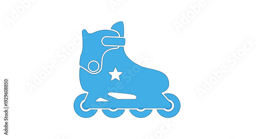 Blue Roller Skate with Star.
