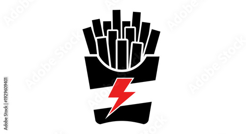 French fries with lightning logo.