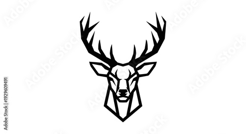 Geometric Deer Head Illustration Design.