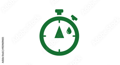 Green stopwatch timer icon symbol.