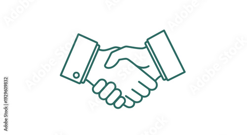 Simple Line Art Handshake Illustration.