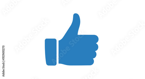Blue Hand Giving Thumbs Up Gesture.