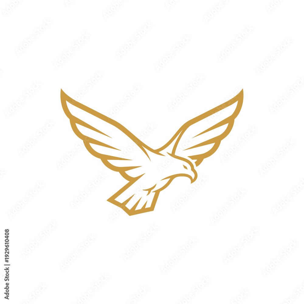 Obraz premium White Dove Illustration with Golden Outline.