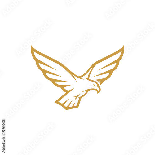 White Dove Illustration with Golden Outline.