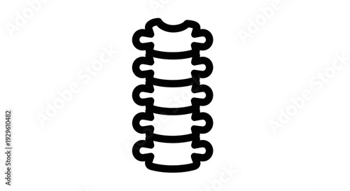 Human Cervical Spine Vertebrae Outline Icon for Medical and Healthcare Design.