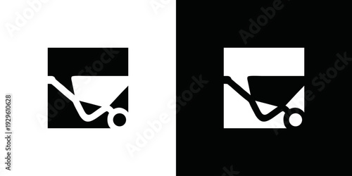 simple vector push cart logo