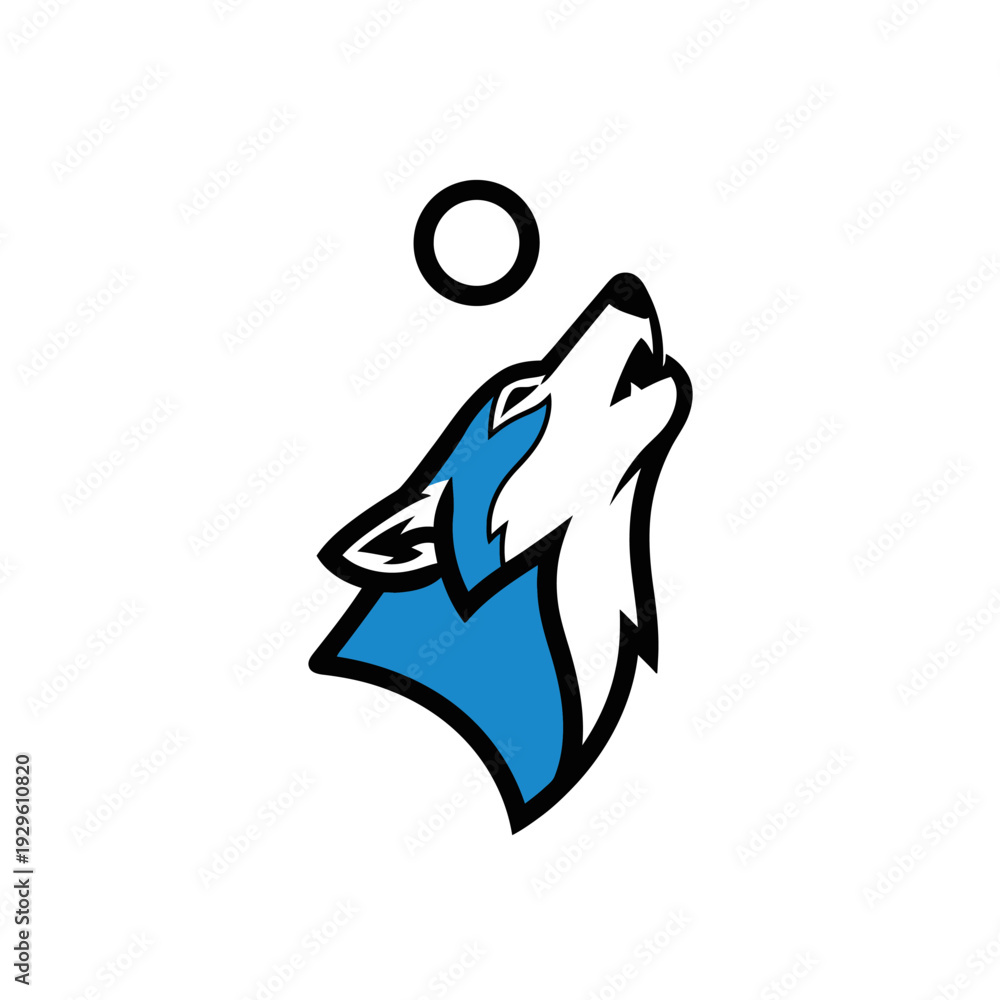Fototapeta premium Wolf Head Logo Design Illustration.