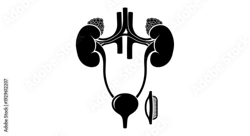 Human Urinary System Anatomy Diagram Illustration.