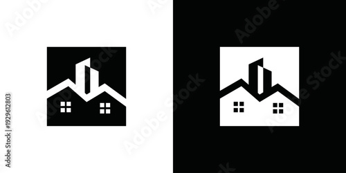 simple house and building logo vector