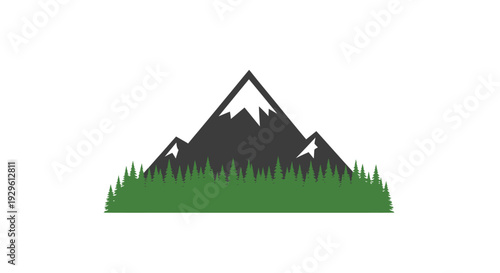 Mountain Peaks with Snow and Grass.