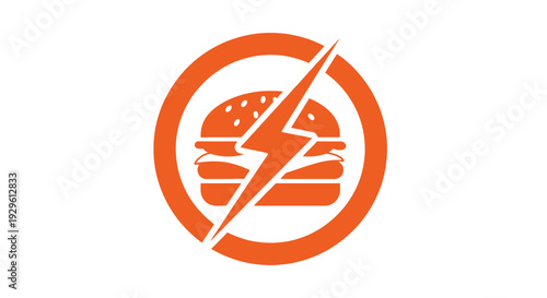 No Burger Fast Food Prohibition Sign.