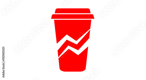 Red Disposable Coffee Cup Design.