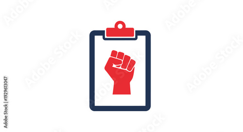 Red fist on a clipboard.