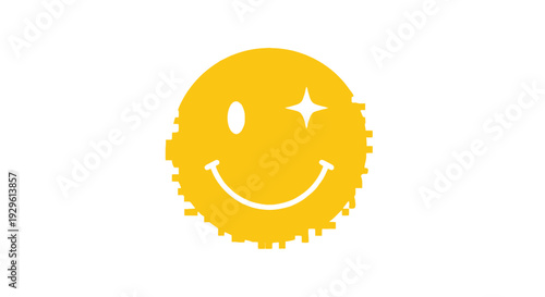 Smiling face emoticon with star eyes.