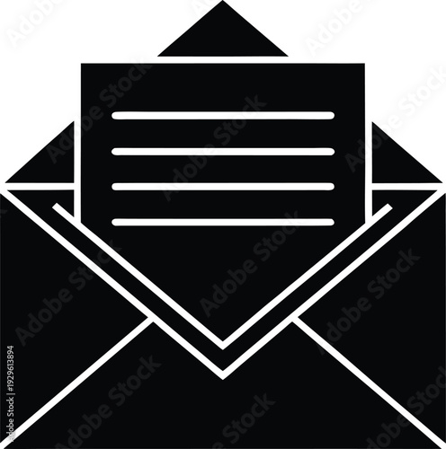 Open Envelope Mail Message Silhouette Icon