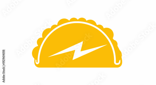 Taco Food Illustration with Lightning Bolt.