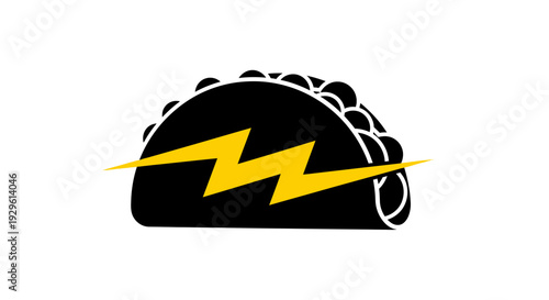 Taco with yellow lightning bolt graphic.