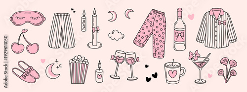Cute doodle pajama party collection