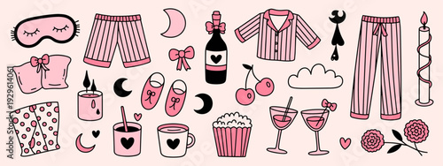 Cute doodle pajama party collection