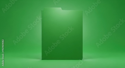 A large green folder centered on a green background with subtle shading and a small tab at the top