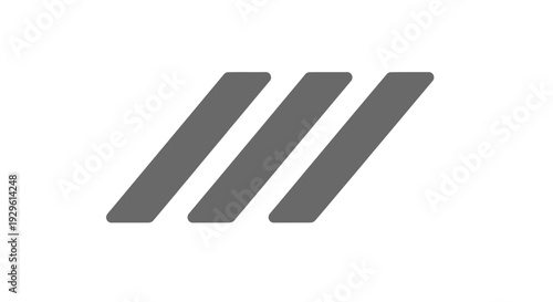 Three Slanted Gray Lines Icon.