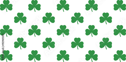St. Patrick’s Day Shamrocks Vector Illustration Set with Lucky Clover Leaves for Holiday Design Projects