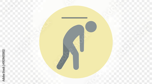 Minimalist graphic icon representing a person experiencing profound fatigue, stress, or a heavy burden, symbolizing weariness and exhaustion