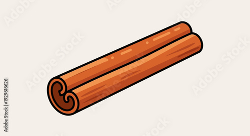 Cinnamon stick spice rolled up.