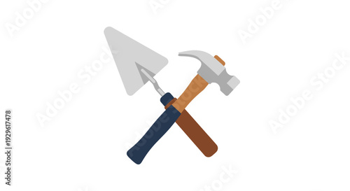 Trowel and Hammer Crossed Tools.