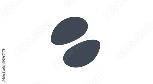 Two Black Oval Contact Lenses Isolated.