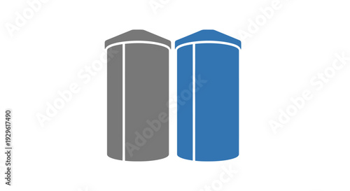 Two cylindrical industrial metal containers.