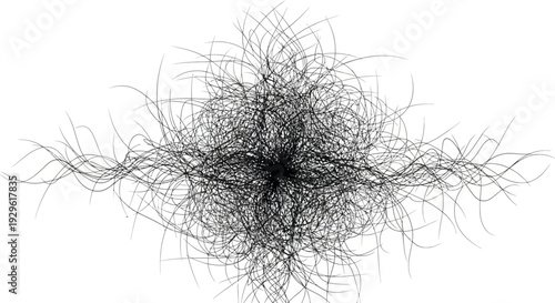 Black and white abstract line art.