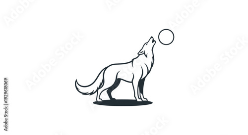 Wolf howling at the moon animal.
