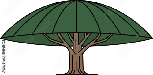 Illustration of a tree with a green canopy