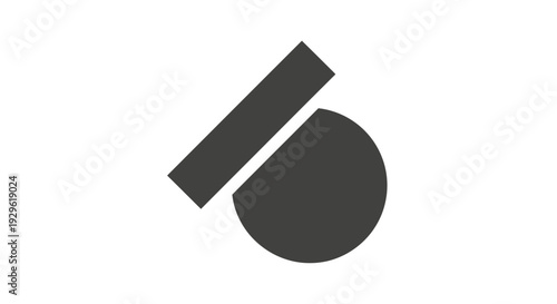 Black and white pie chart symbol.