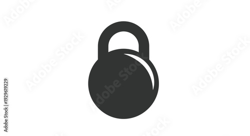 Black kettlebell fitness weight icon.