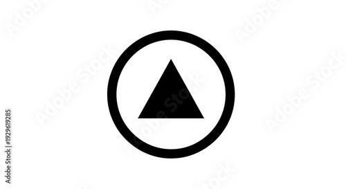 Black triangle in a circle.