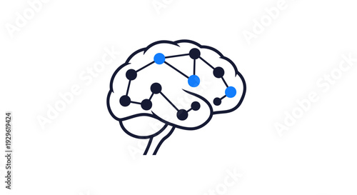 Brain with neural network connections.