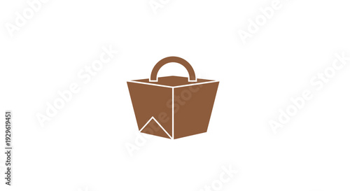 Brown leather handbag with handle.