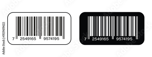Realistic barcode vector icon. Fake line barcode icon design, price, and product detail code. bar code for product and sales. Product barcode scanner. simple fake bar code. Vector illustration
