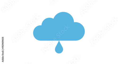 Cloud with single rain drop falling.