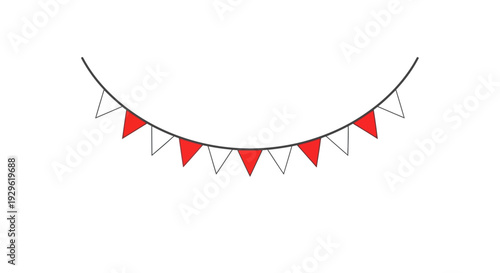 Colorful triangular pennant banner decoration.