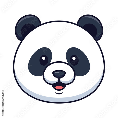 Cute panda face cartoon illustration